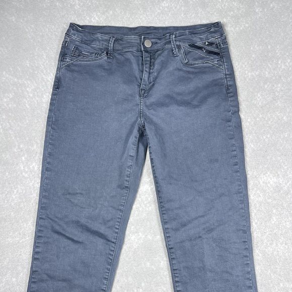 Soft Surroundings Jeans Women's Size Small Gray Tapered Ankle Denim Jeans - Picture 3 of 15